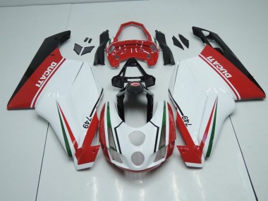 Carenado Ducati 749 999 2003-2004 - Blanco Rojo con Cola Open