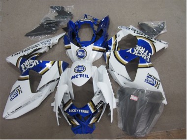 Carenado GSXR 1000 K9 2009-2016 - Blanco Lucky Strike Azul Motul