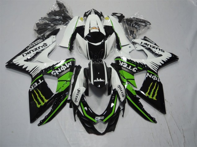 Carenado GSXR 1000 K9 2009-2016 - Negro Blanco Verde Monster Pizzoli