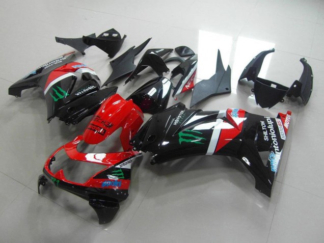 Carenado ZX 250R 2008-2012 - Rojo & Negro Monster