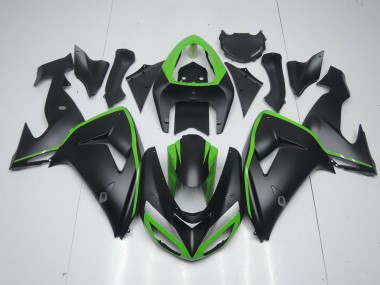 Carenado ZX10R 2006-2007 - Negro Mate con Verde Line