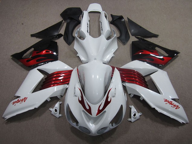 Carenado ZX14R ZZR 1400 2006-2011 - Blanco Rojo Ninja