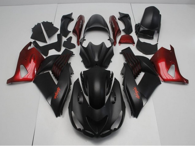 Carenado ZX14R ZZR 1400 2006-2011 - Negro Mate & Rojo