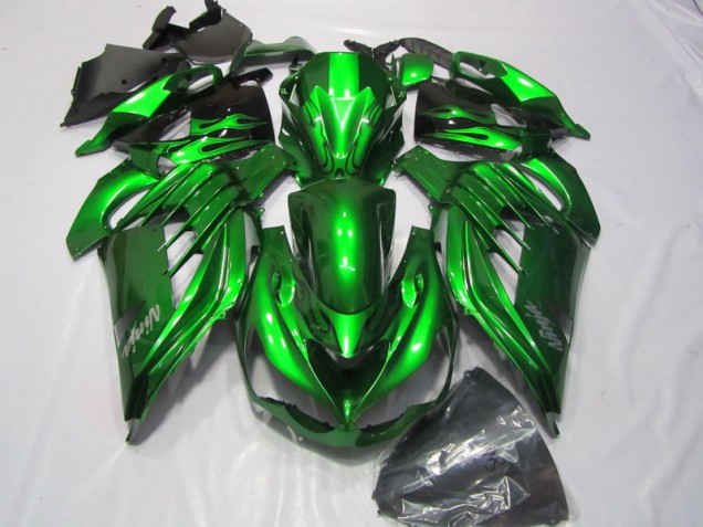 Carenado ZX14R ZZR 1400 2012-2021 - Verde Blanco Ninja Calcomanía