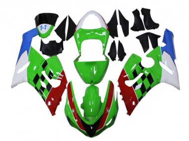 Carenado ZX6R 2005-2006 - Verde Rojo Blanco Azul