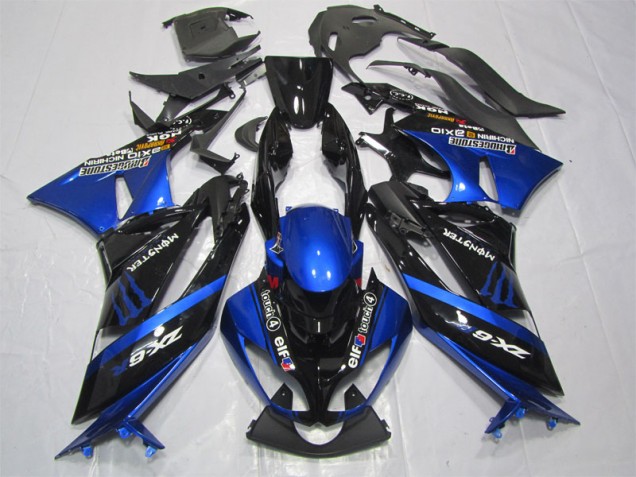 Carenado ZX6R 2009-2012 - Negro Azul Monster