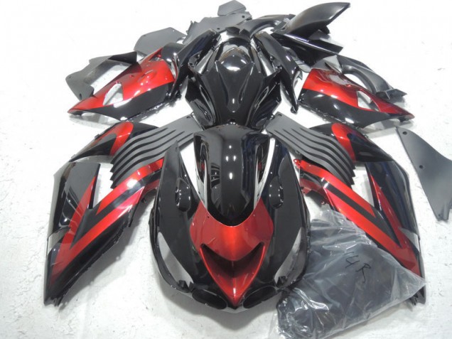 Inyección Kits Carenado ZX14R ZZR 1400 2006-2011 - Negro Rojo