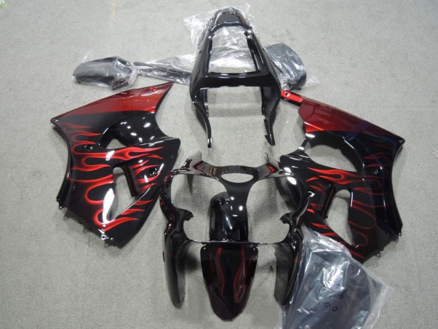 Kit Carenado ZX6R 2000-2002 - Negro Rojo Llama