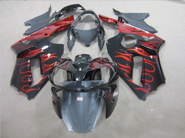 Kits Completo Carenado ABS ZX6R 2007-2008 - Negro Rojo Llama